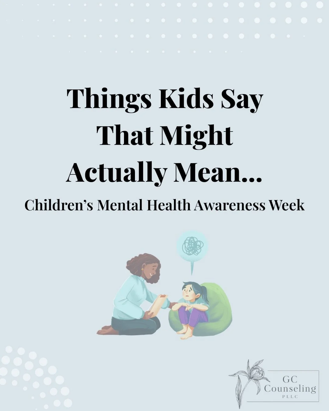 Children&rsquo;s Mental Health Awareness Week is a reminder that emotional health matters at every age &mdash; and understanding the message behind the behavior can change everything 🤍

Children don&rsquo;t always have the language to say:
&ldquo;I&