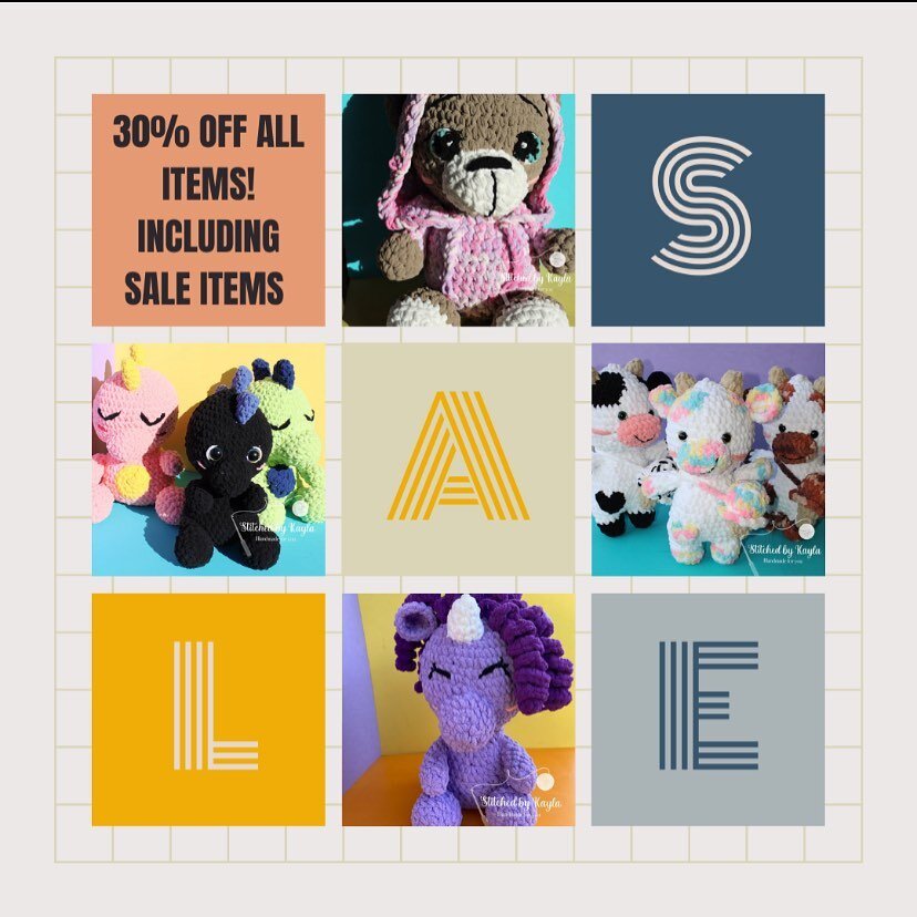 My spring cleaning sale is live everyone! 30% off of all items including sale items! Sale goes on until midnight of 4/30! Click on the link in my bio if you would like to purchase or check out my work 🥰 

#crochet #explorepage #viral #amigurumi #sti