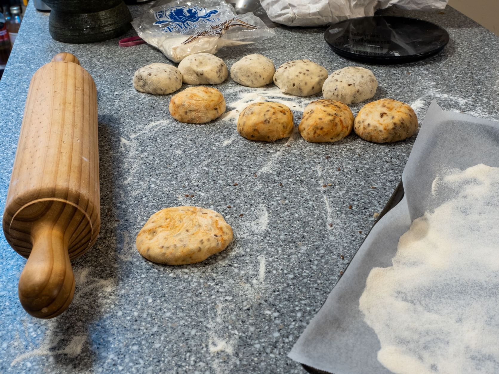 Divided dough balls