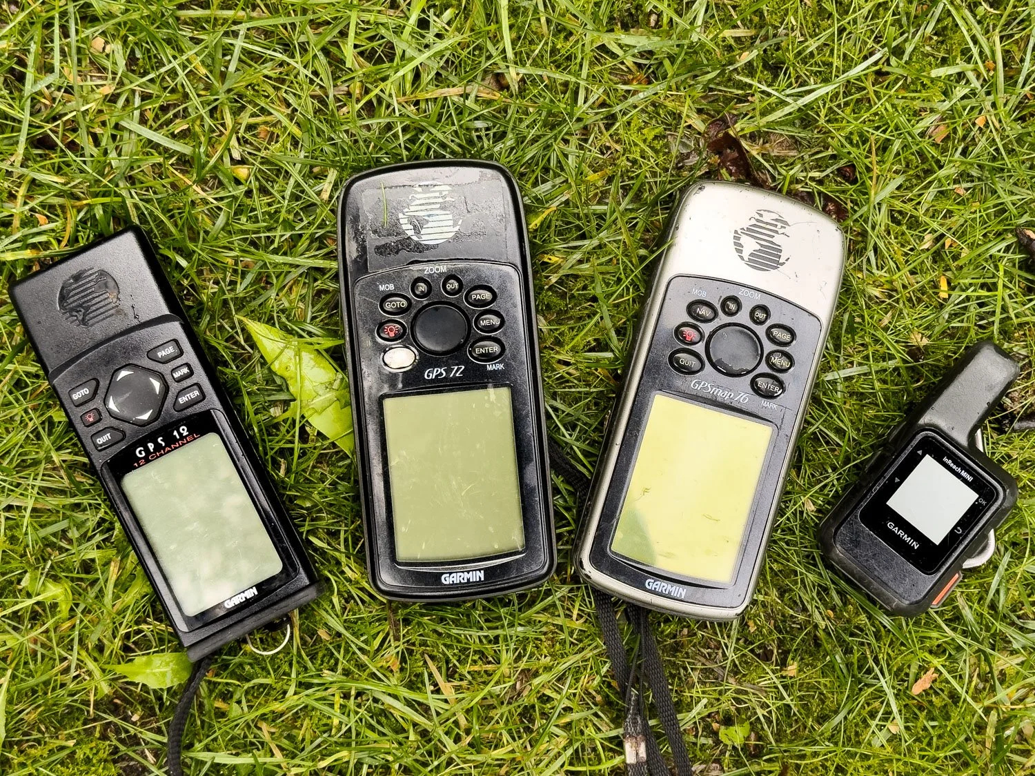 four garmin products of different eras