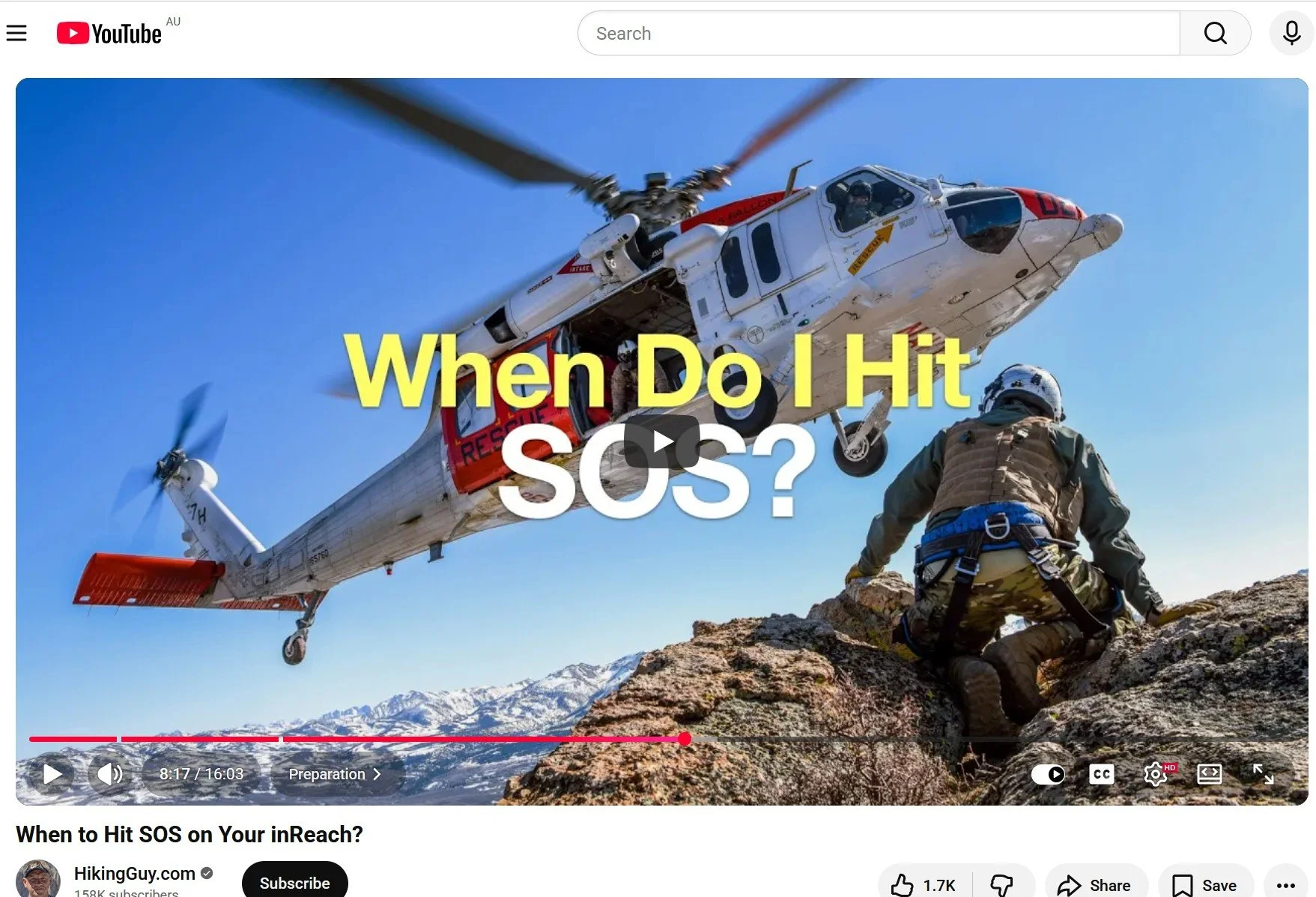 screenshot of useful video on when to send SOS request