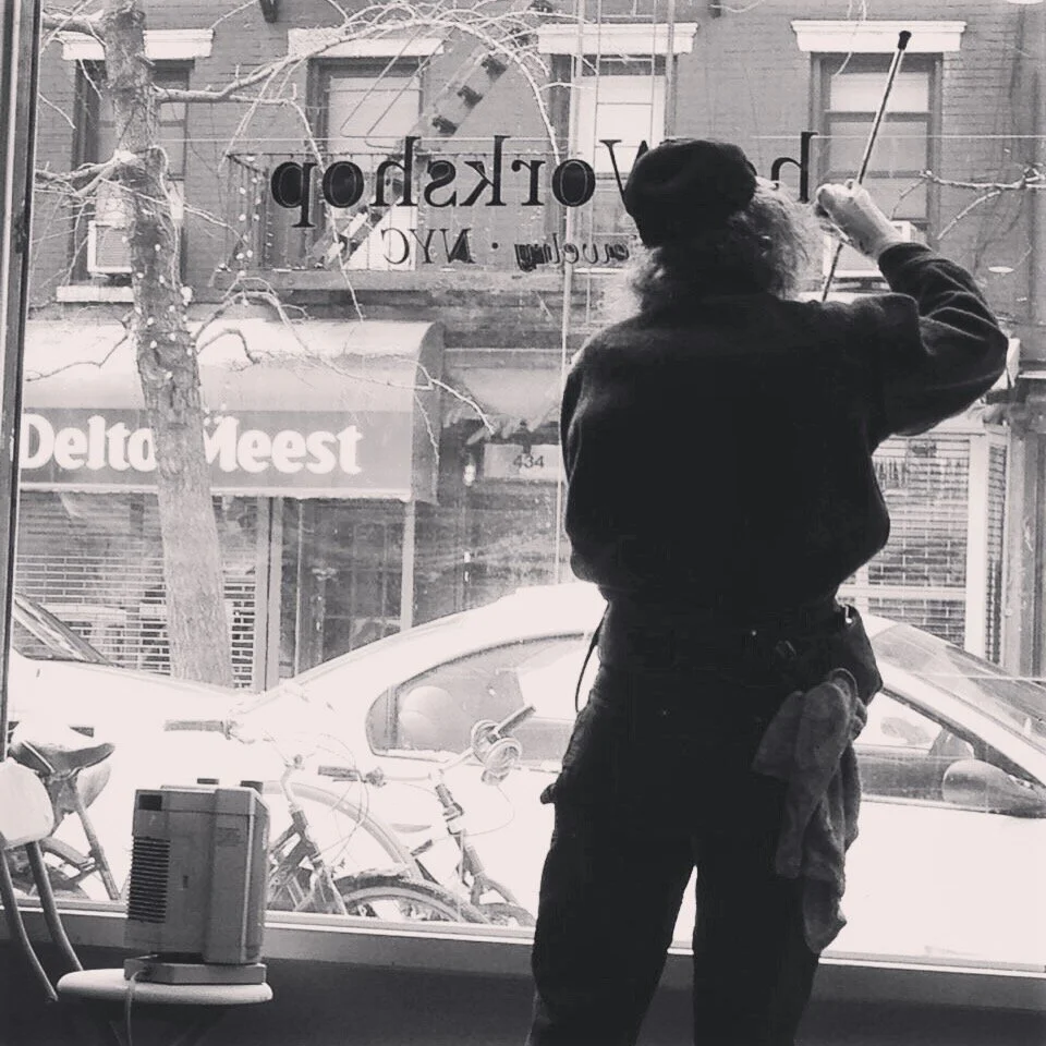 Silver Leaf Window sign hand painted by the one and only Jerry Pagane