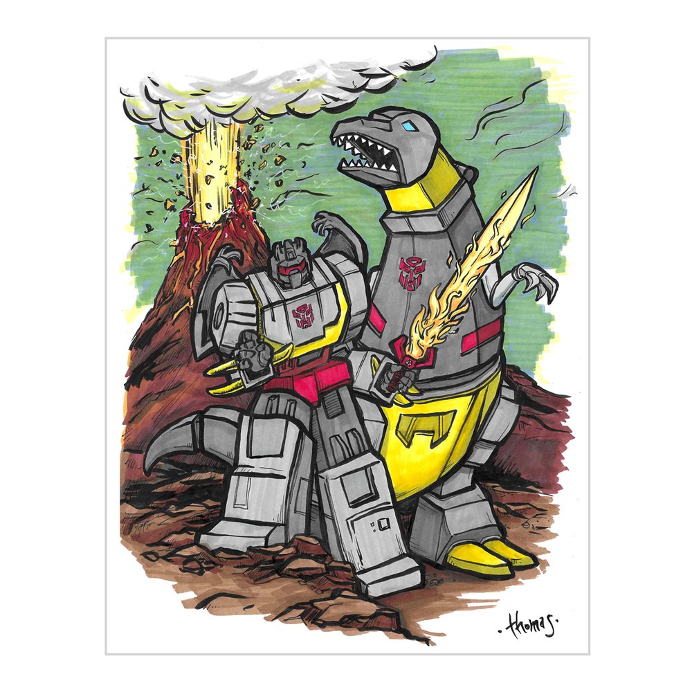 Grimlock (Transformers Cartoon) - Original Art — Spectral Void Comics & More