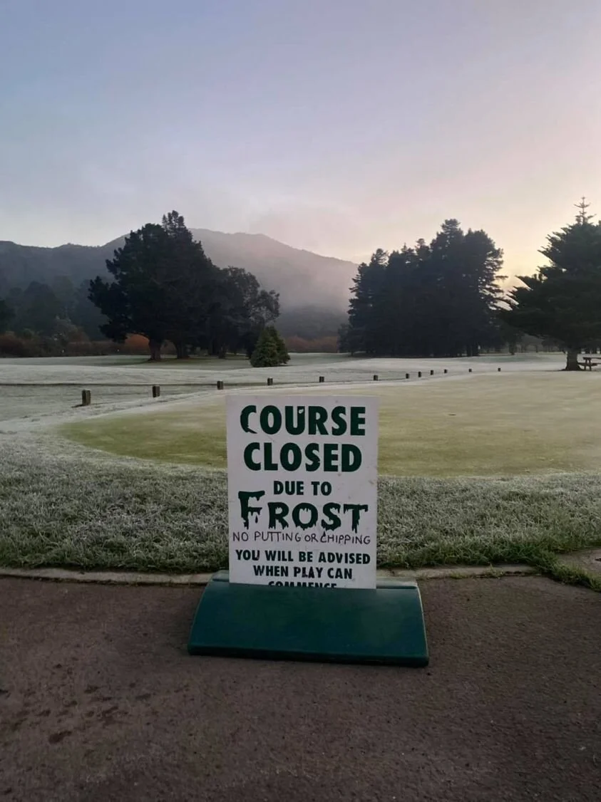 Across the Ditch,  Frost, Thankfully Not  a Common site for Queensland Golfer’s.