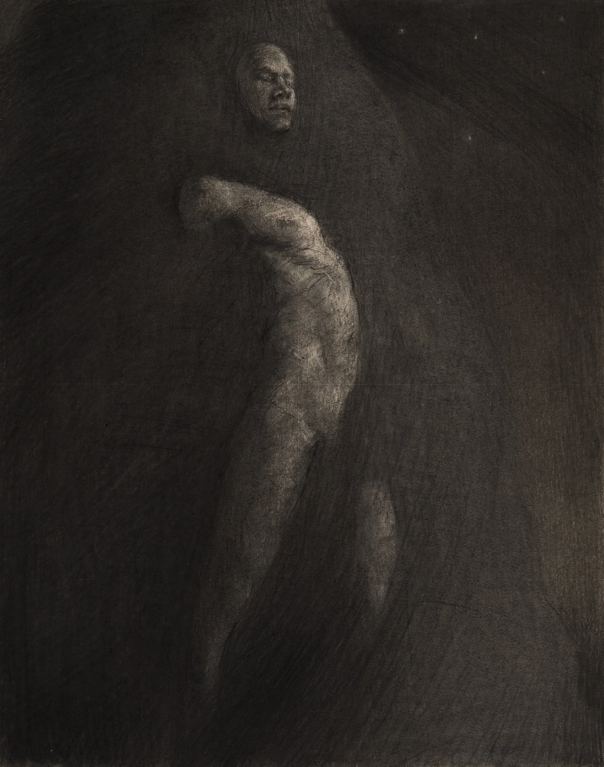 "The Mound" Charcoal on Stonehenge Paper