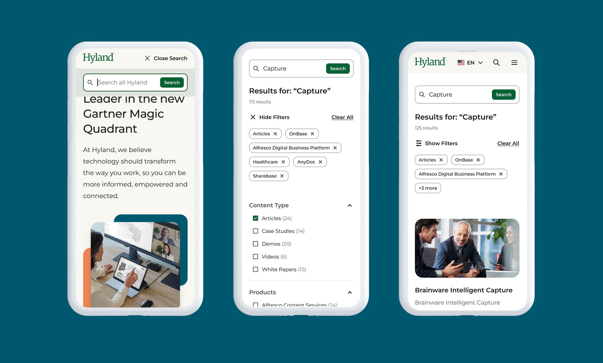 mobile search 3 screens