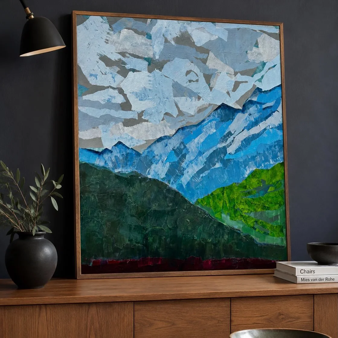 &ldquo;Way Out Weather&rdquo;

36&rdquo; x 36&rdquo;
Acrylic and collage on canvas

Built through layers of painted paper, collage, scraping, and intuitive marks, this piece sits between abstraction and landscape and is rooted in memory, atmosphere, 