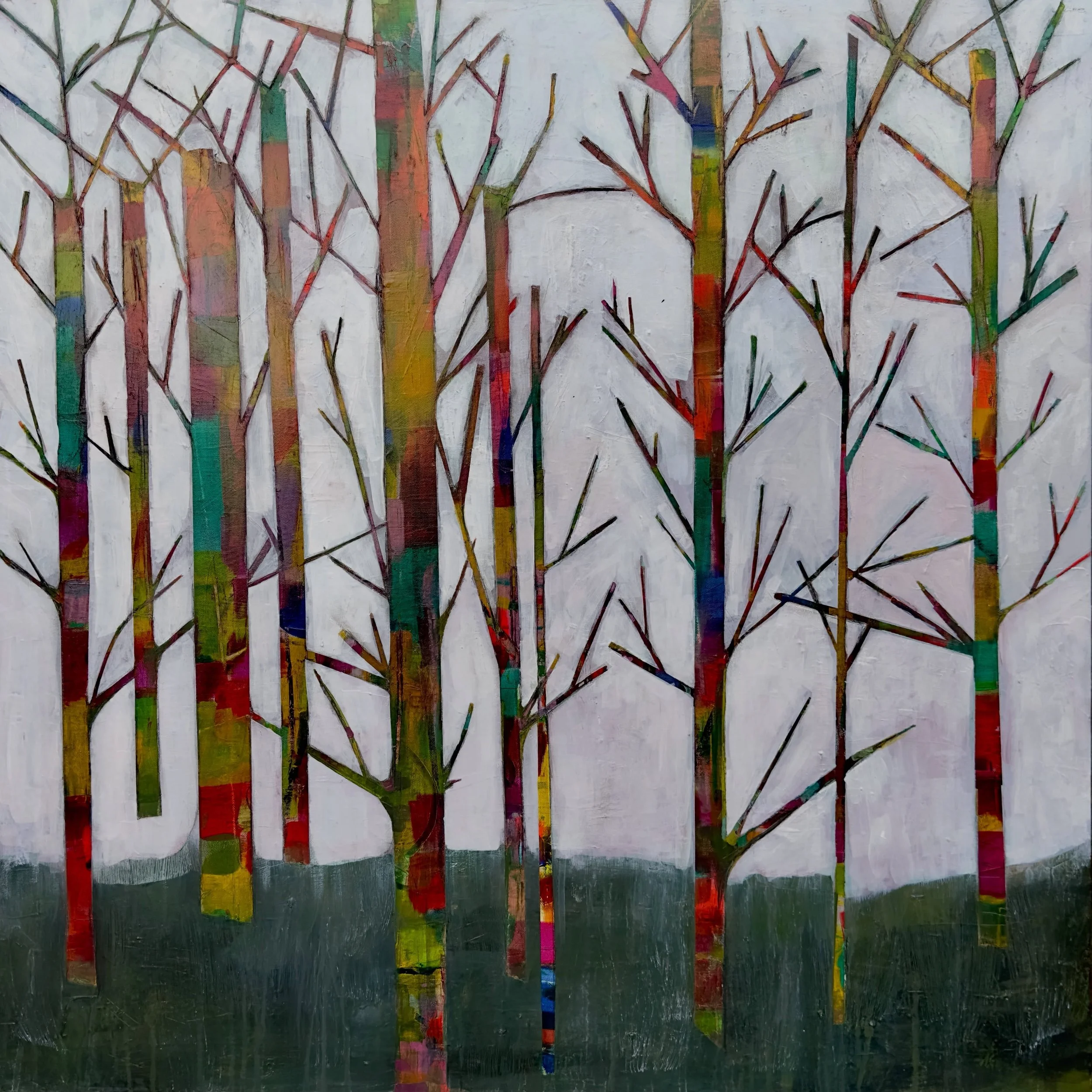 Can you imagine yourself here? 

Colorado Quilt
32 &times; 64 diptych
Acrylic on canvas
Available together or individually.
