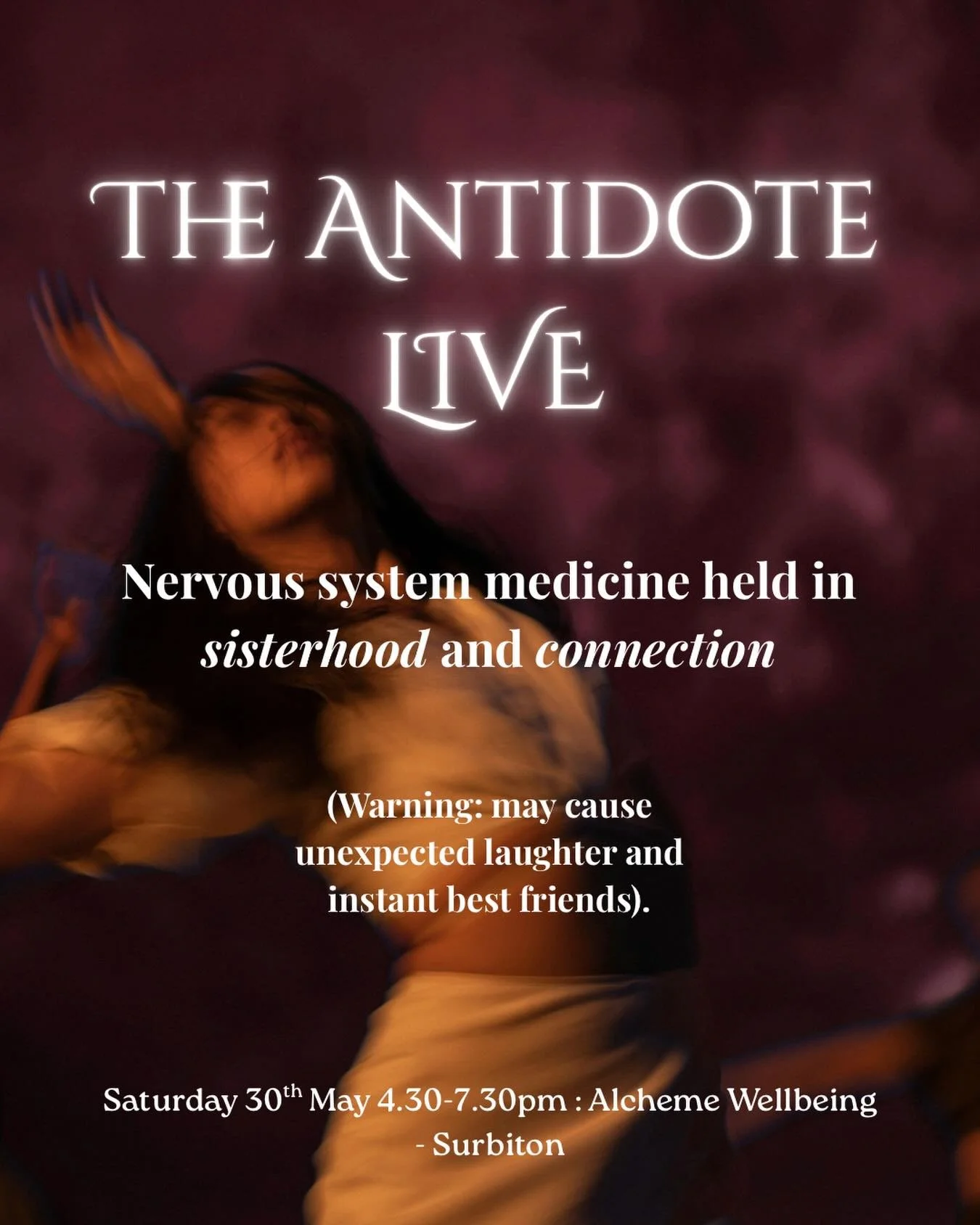 Shut the world out and come into connection 🔥

A place where you can let go of your roles, lay down your masks, dance so that you feel the aliveness in your body.

An activation that will leave you inspired and energised. 

You will laugh, move, and