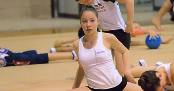 Yara Gambirasio em um de seus treinos de ginástica