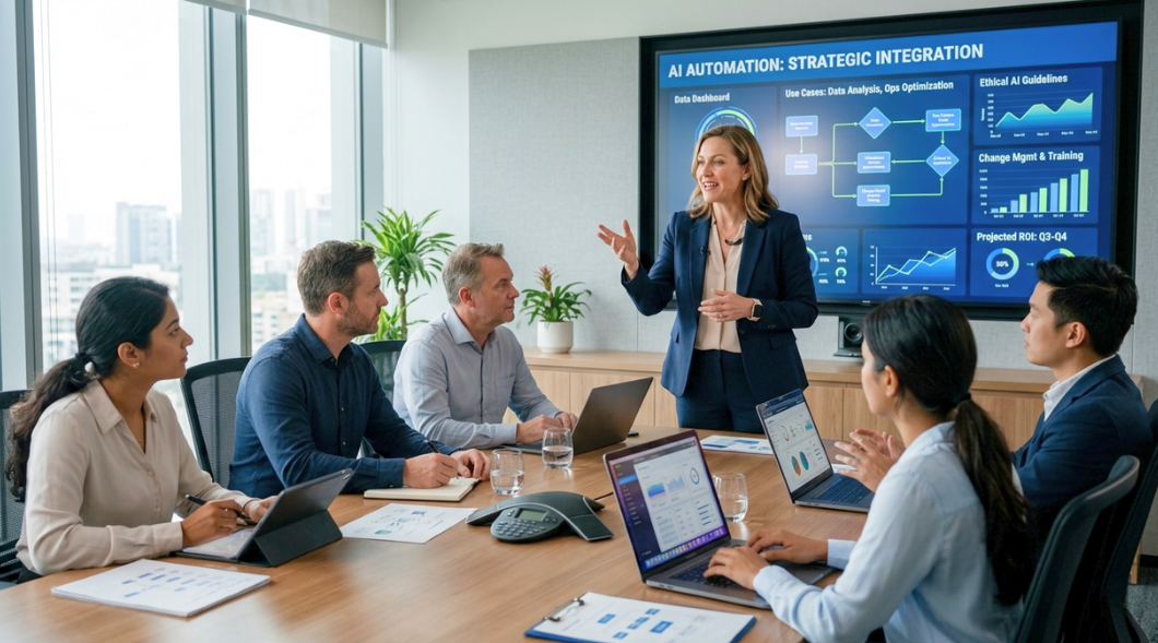 team discussing AI integration strategy