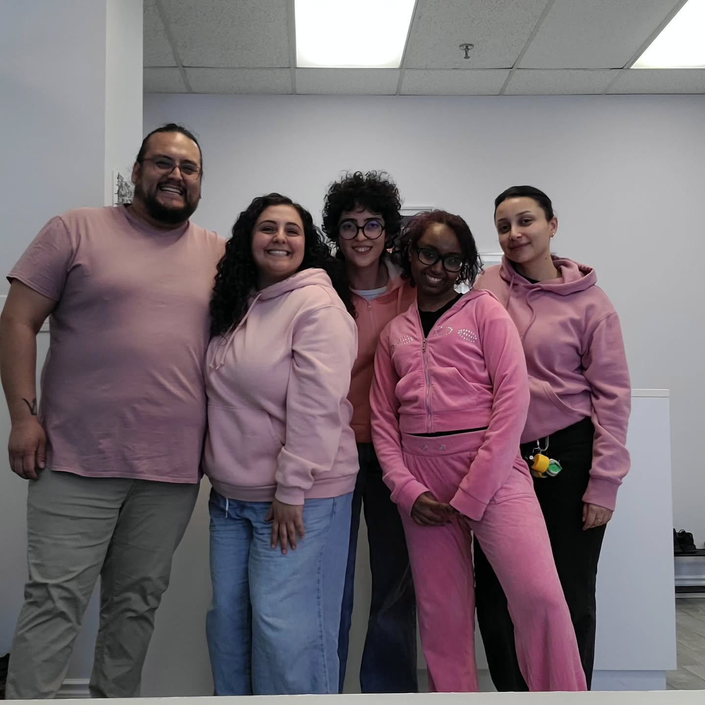 Today we wore pink as a symbol of allyship. We are committed to creating a space where everyone is treated with kindness, respect, and humanity. A space where everyone is welcome WITHOUT discrimination. A space where skills are developed and barriers