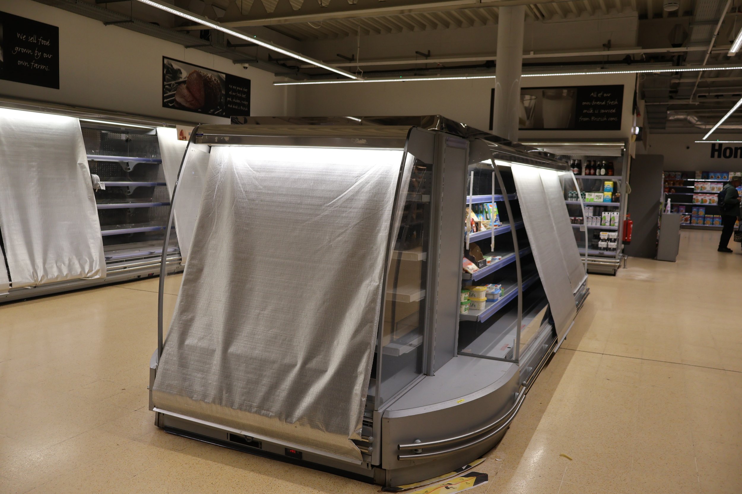 Empty shelves at Co-op