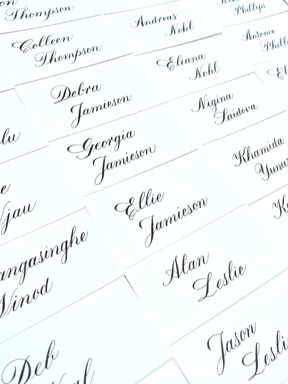 Event Handwritten Place Cards for The Balmoral NYE Party