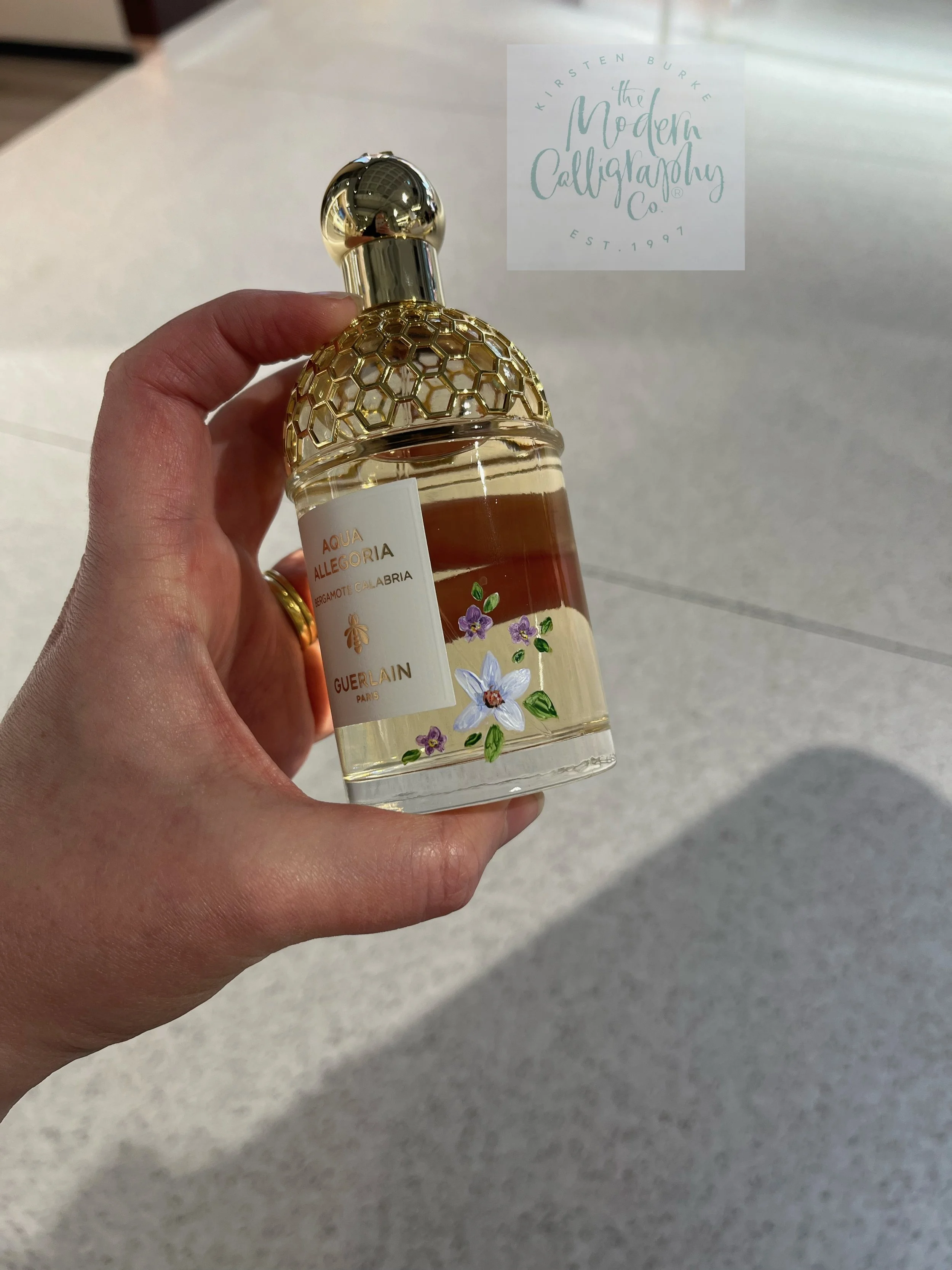 Hand painted perfume bottle