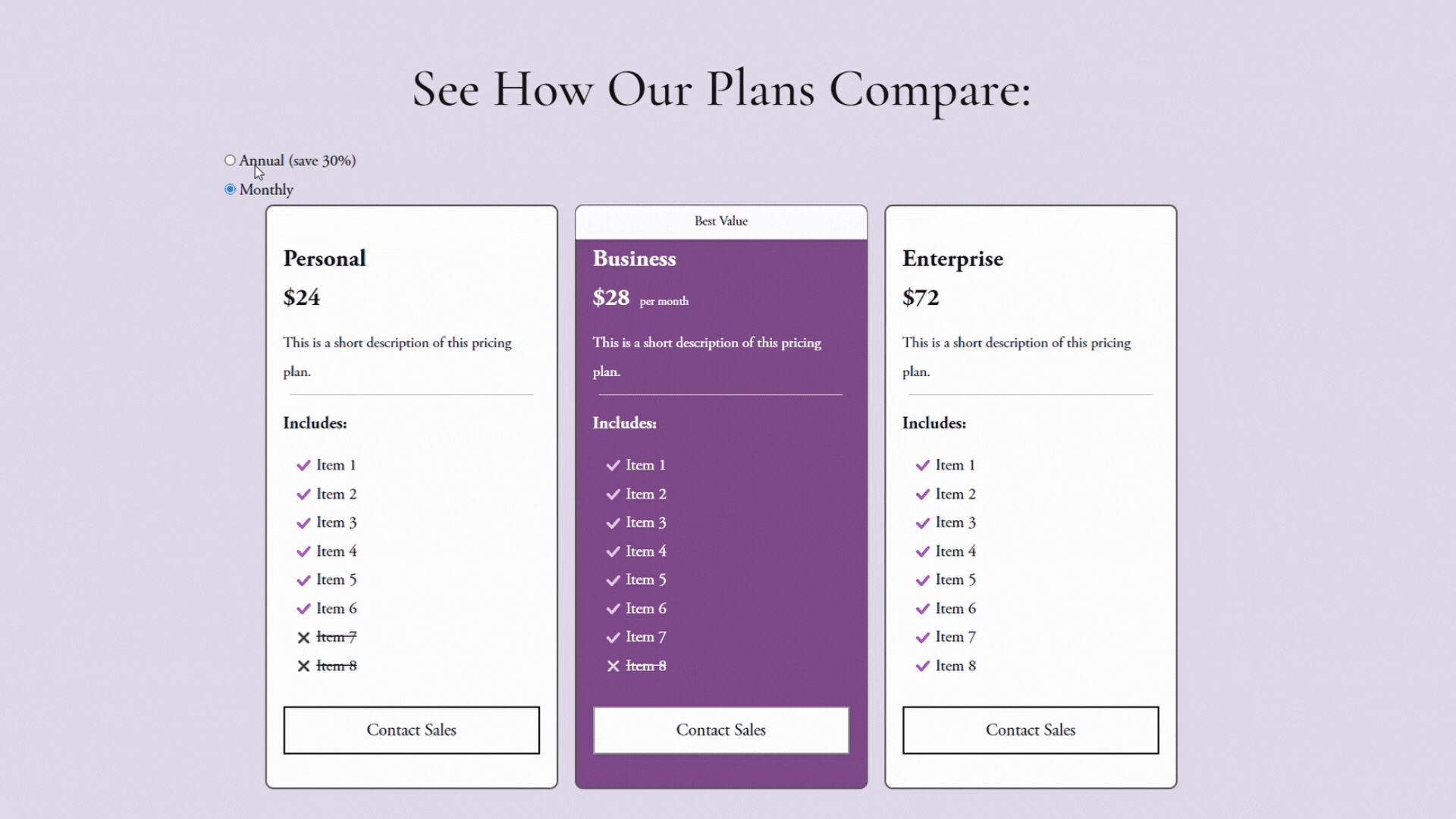How to Create a Pricing Table with HTML & CSS — Launch Hub Studio