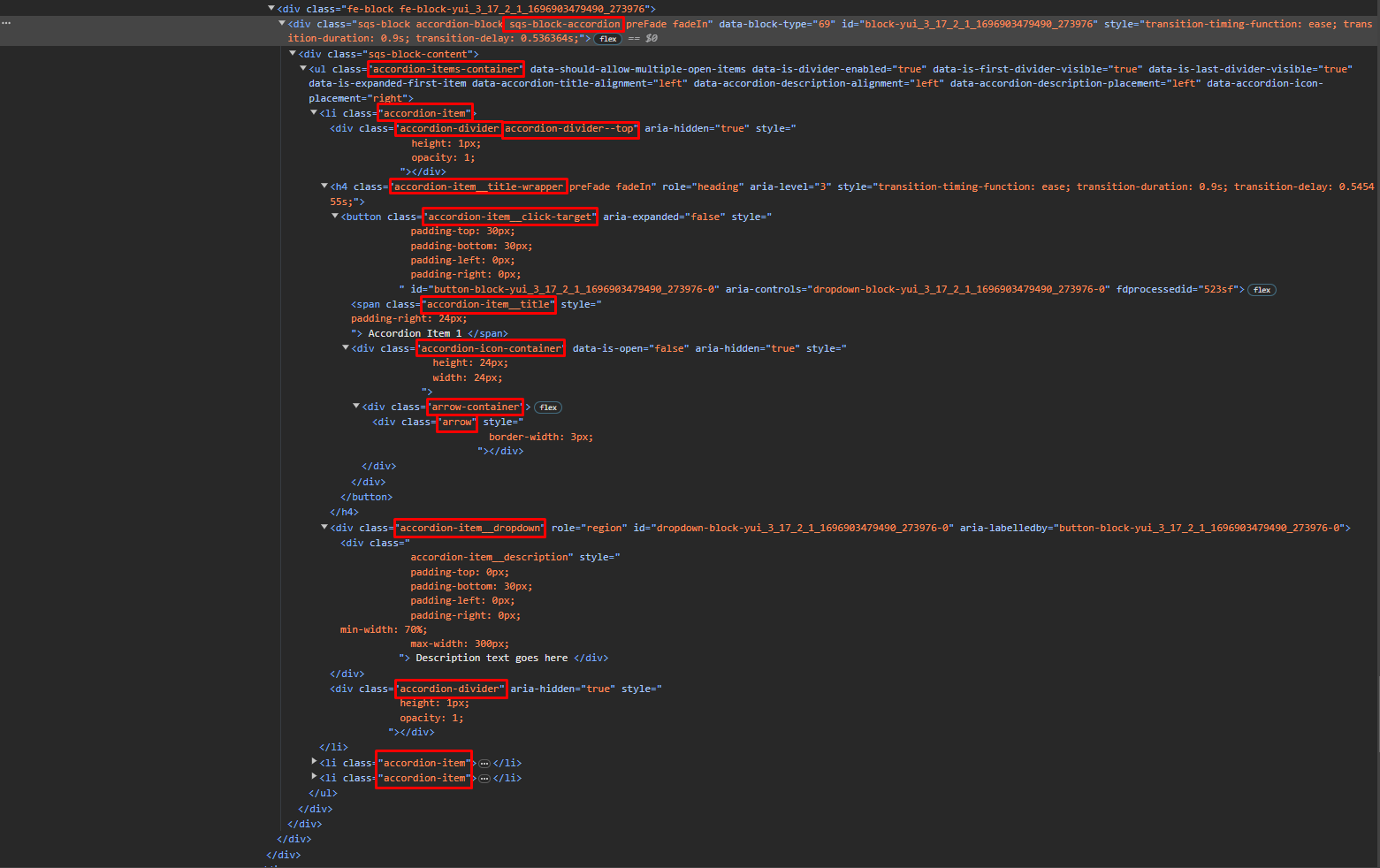 Accordion Block Elements — Launch Hub Studio