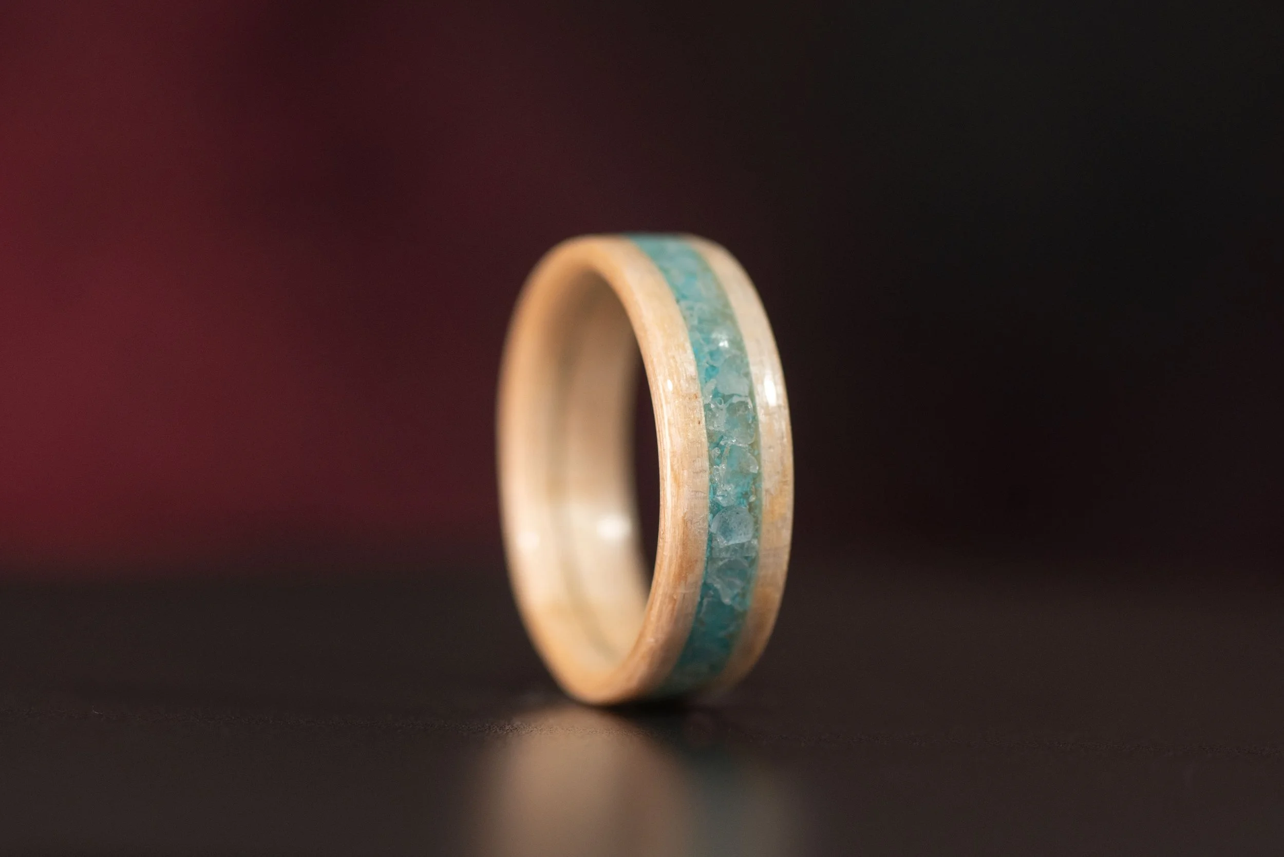 march birthstone ring with aquamarine wood ring (Copy)