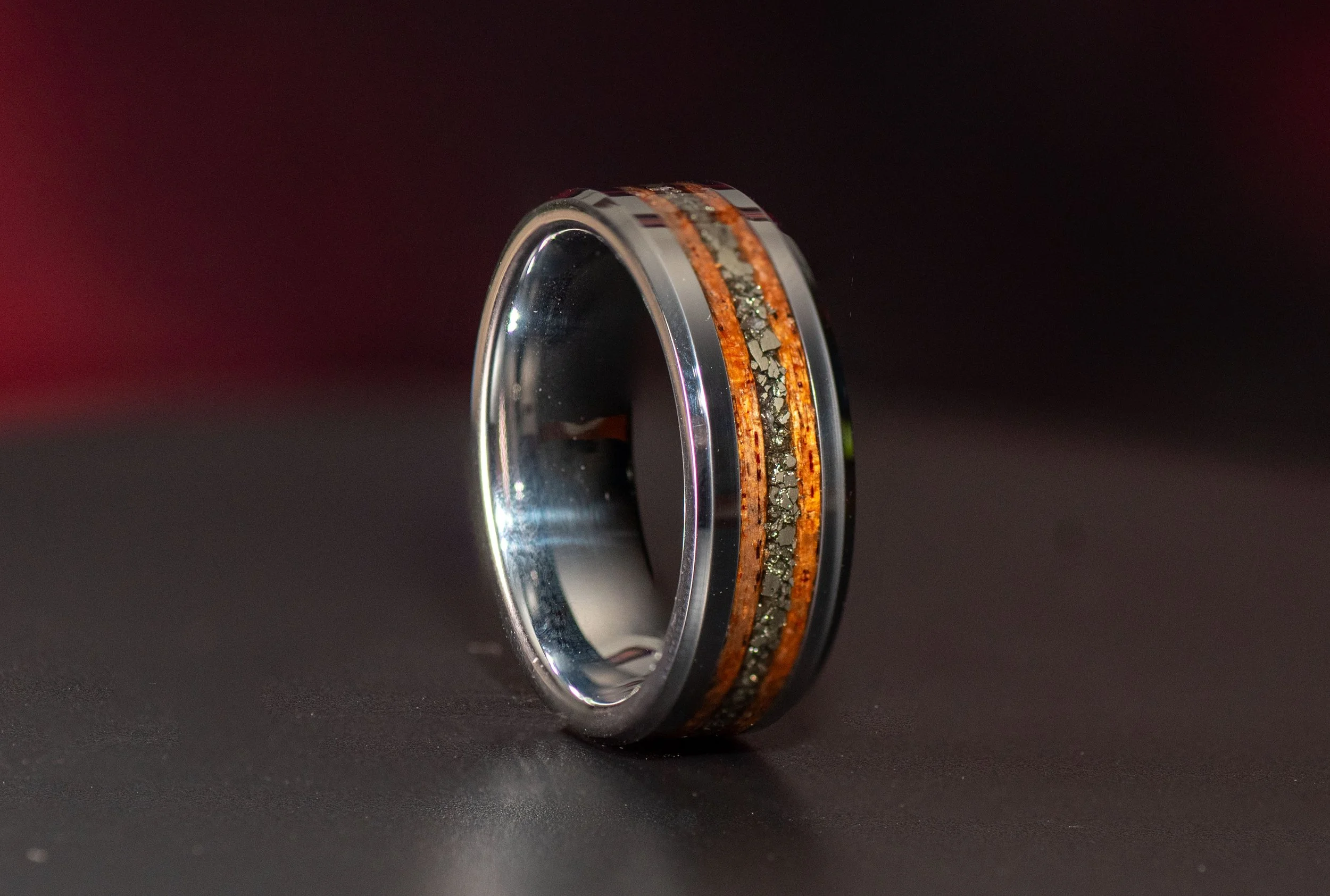 Pyrite - Mahogany - Tungsten Carbide