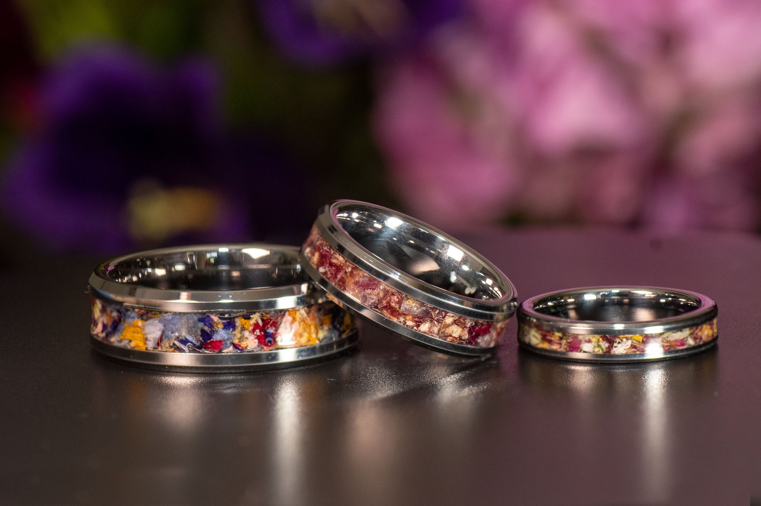 flower bouquet preservation ring. custom flower ring