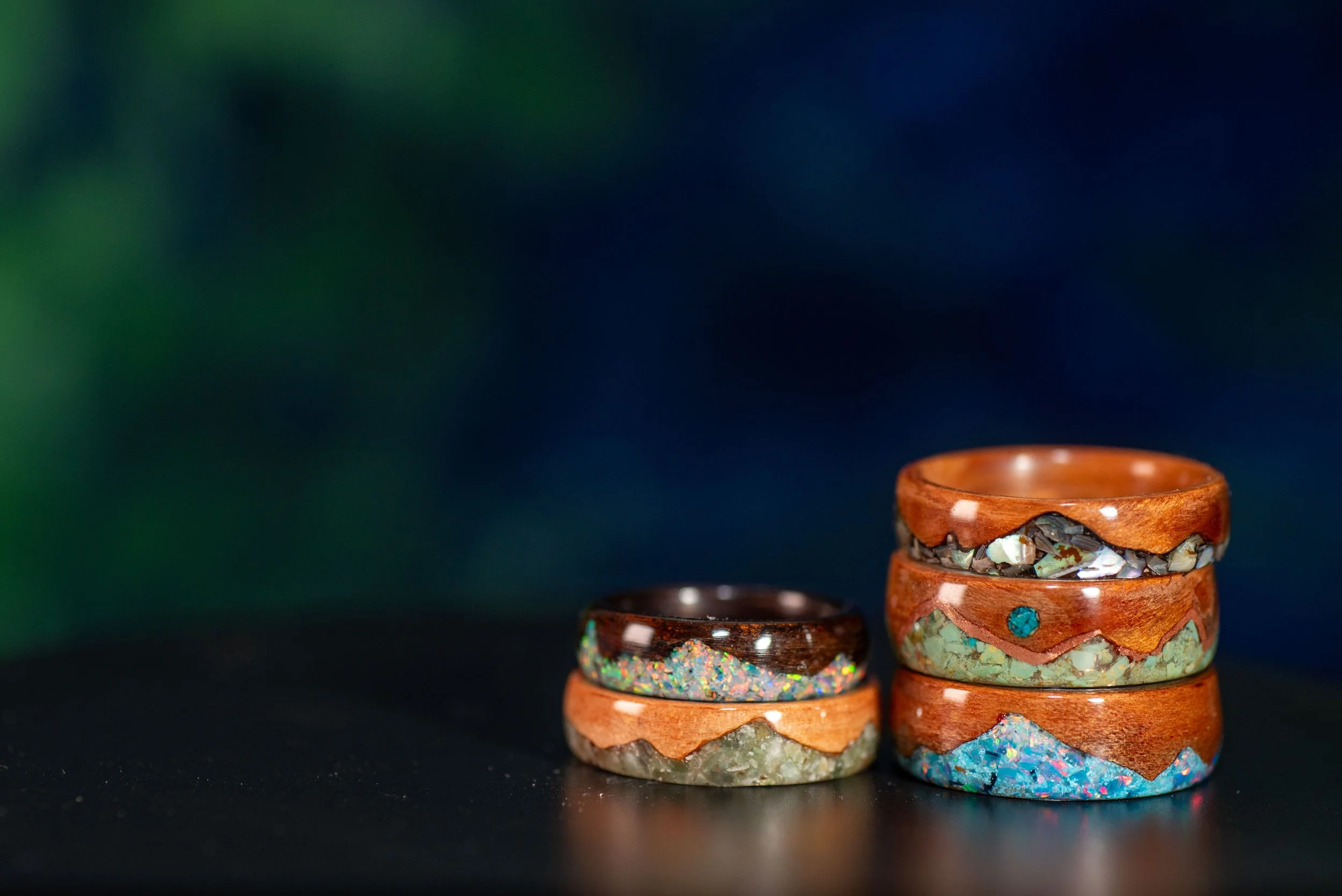 Wood Mountain Inlay Rings