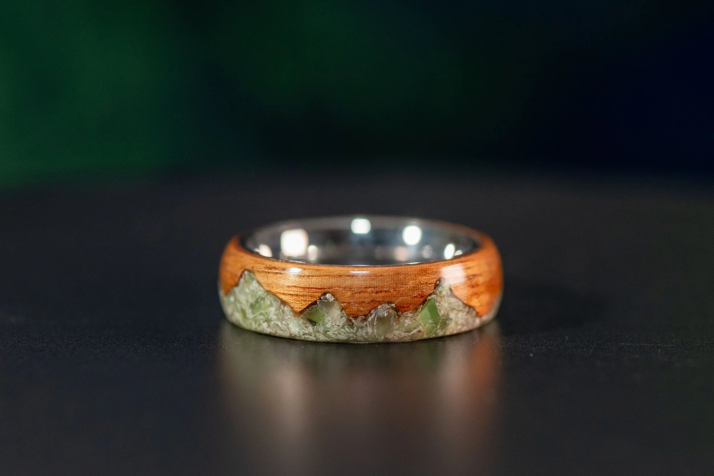 Jade Mountain Tineo Wood Ring with Stainless Steel Core