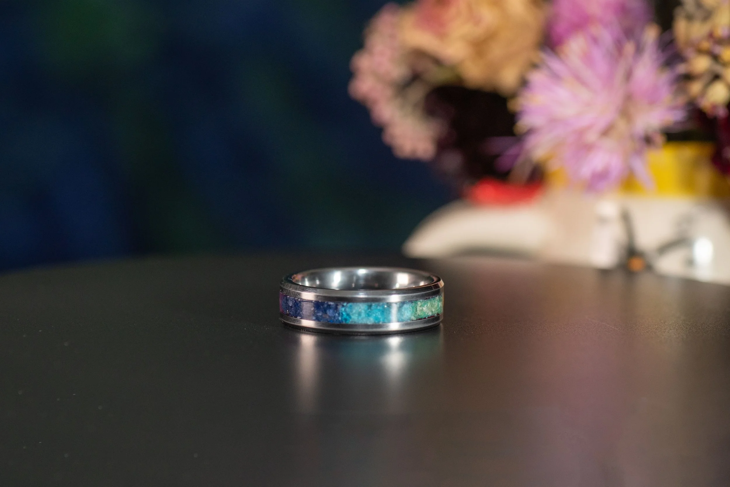 Custom Order - 6 Stone Inlay - Tungsten