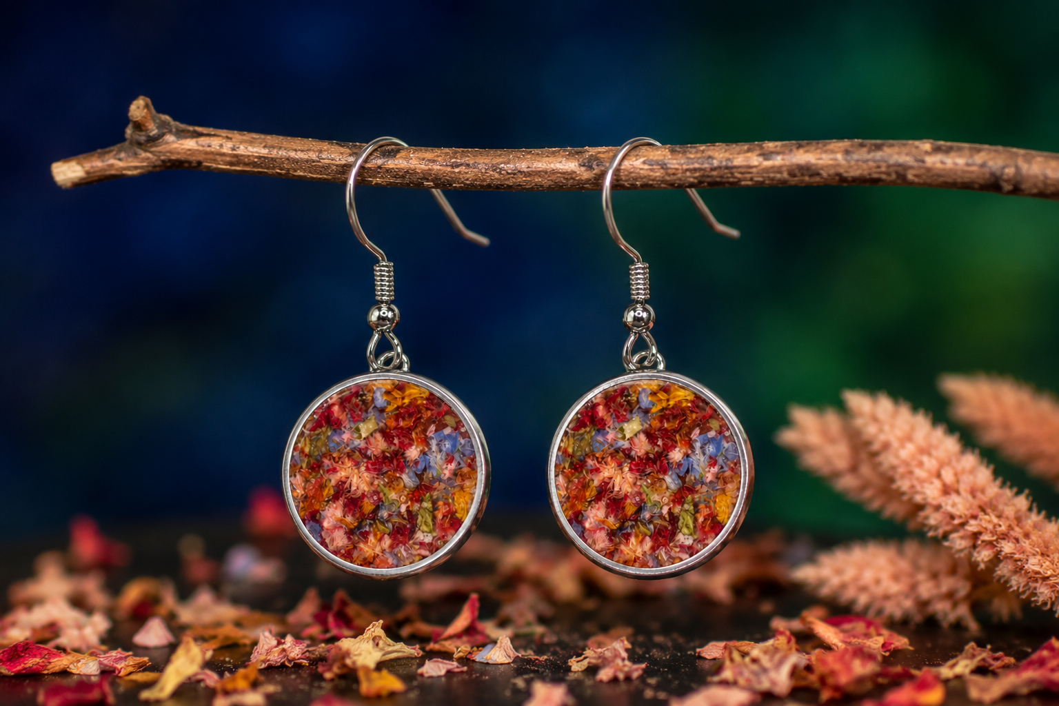 Sterling Silver Flower Preservation Earrings | Custom Keepsake Jewelry From Your Flowers