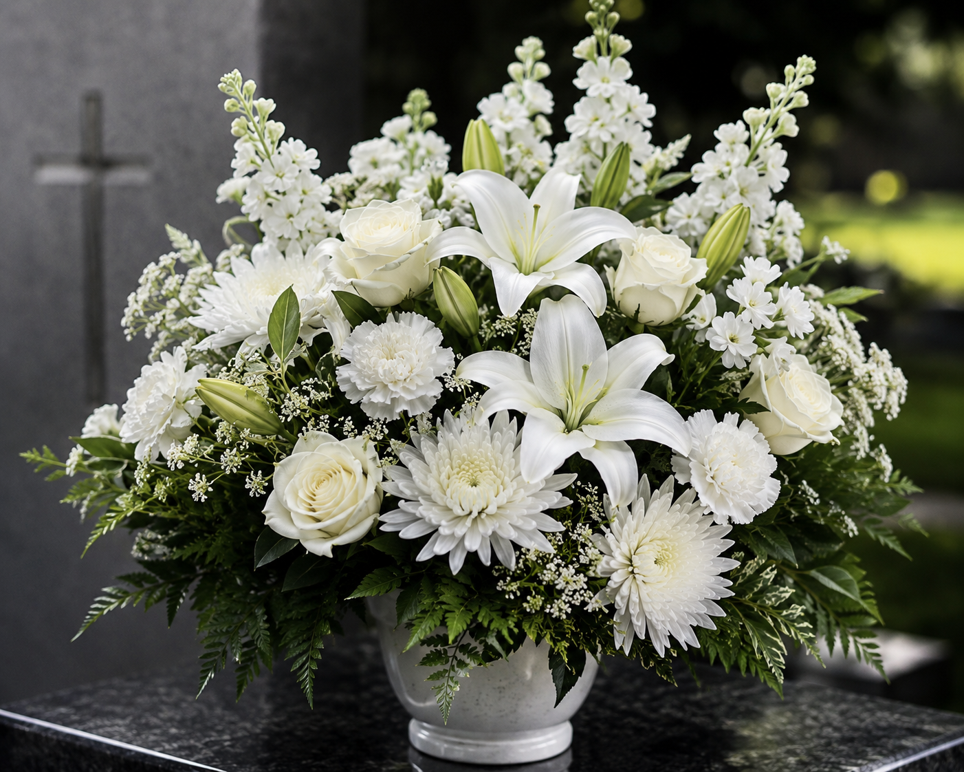 memorial flower arrangement