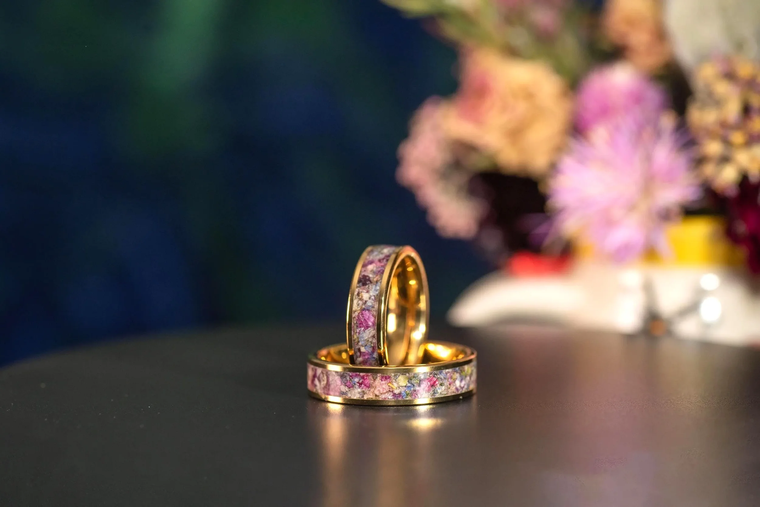 Flowers  -  Gold Plated Tungsten Carbide