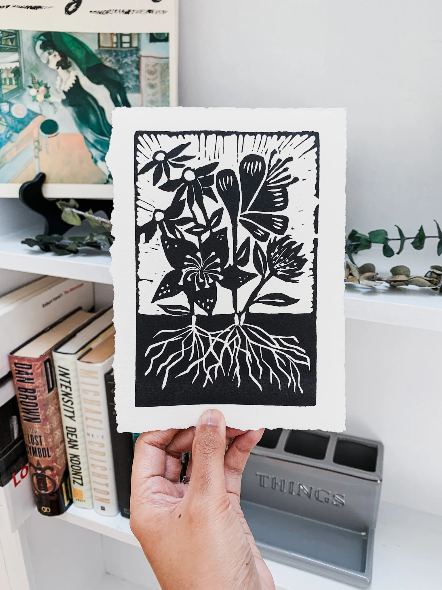 "Deeply Rooted" Block Print Reproduction