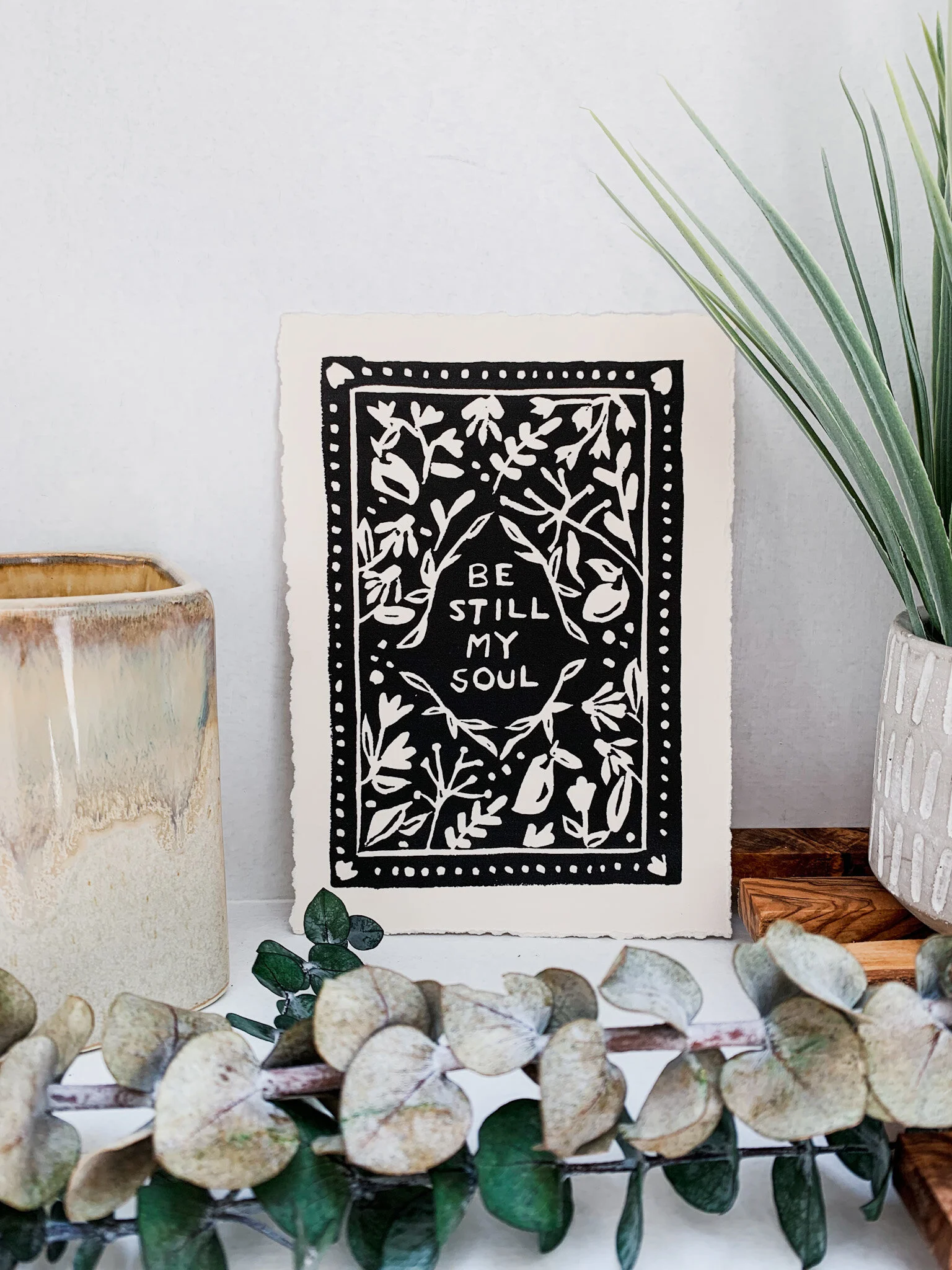 "Be Still My Soul" Block Print Reproduction