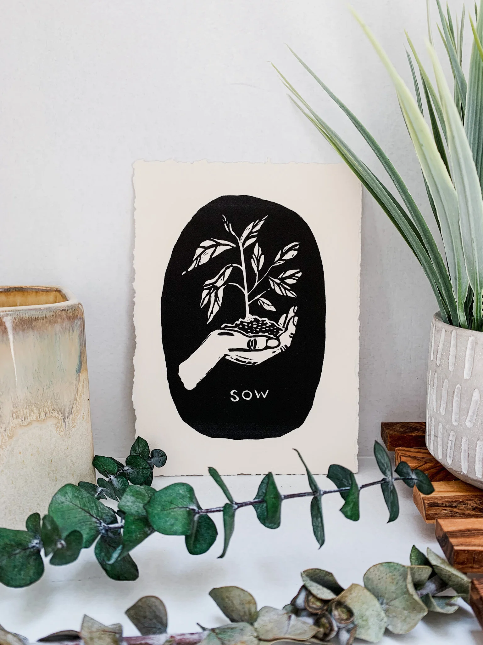 "Sow" Block Print Reproduction