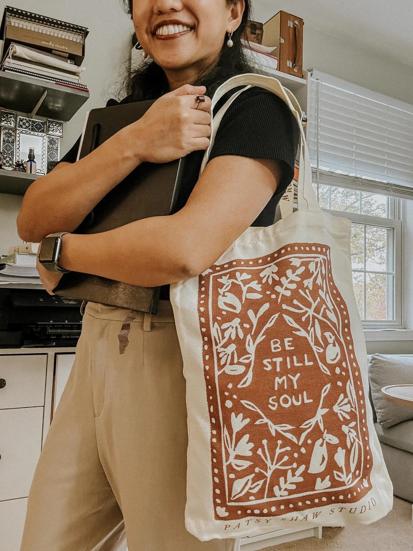 I have a little surprise brewing 🤩

I&rsquo;ll be giving away a FREE tote bag for all orders $50+ (before shipping). I turned one of my beloved block prints, &ldquo;Be Still My Soul,&rdquo; into a tote - a daily reminder to pause, breathe, and trust