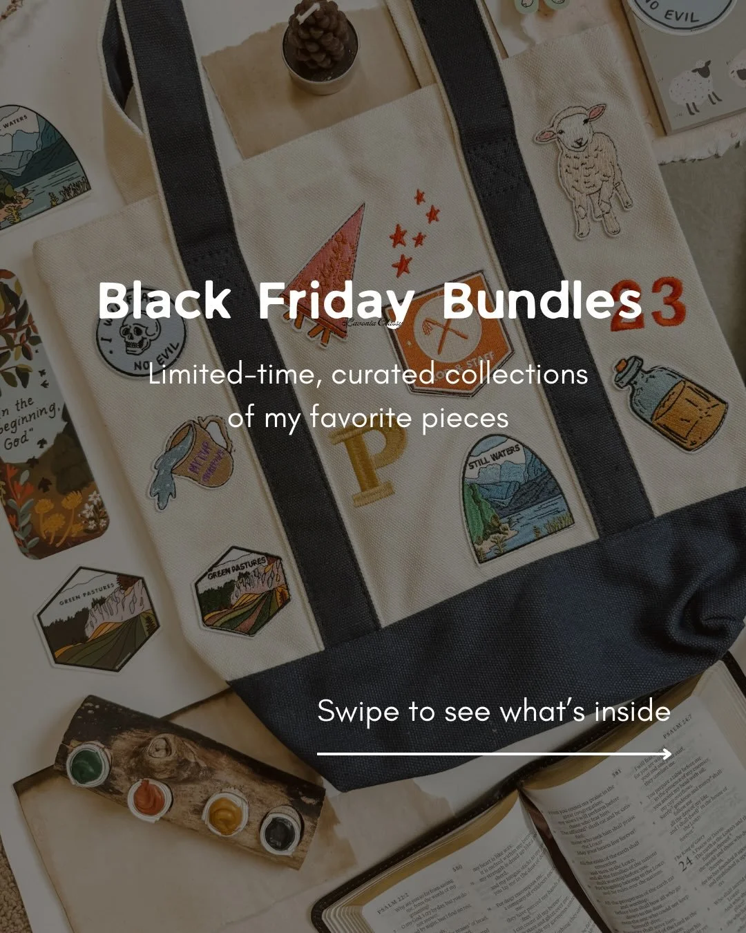 I curated three special, limited-time bundles just for you!

The three bundles are:

1. Theology Nerd Bundle
2. Psalm 23 Bundle
3. Garden Bundle

Each bundle includes some of my very favorite pieces (think the Systematic Theology Book Pillow and the 