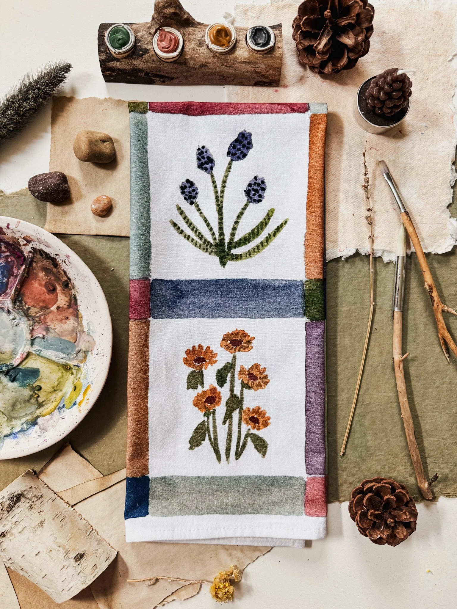 Flower Patch Tea Towel