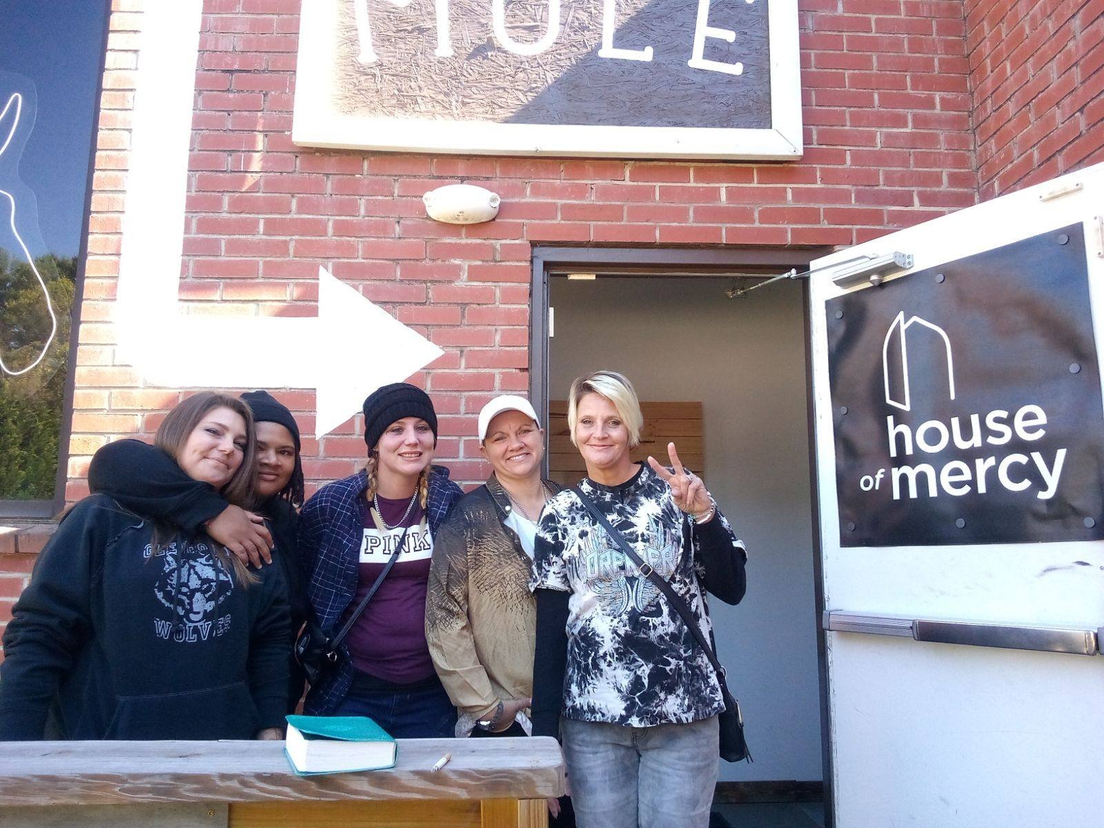 Women recently released from prison attending Sunday worship at House of Mercy at The Mule in Asheville, NC