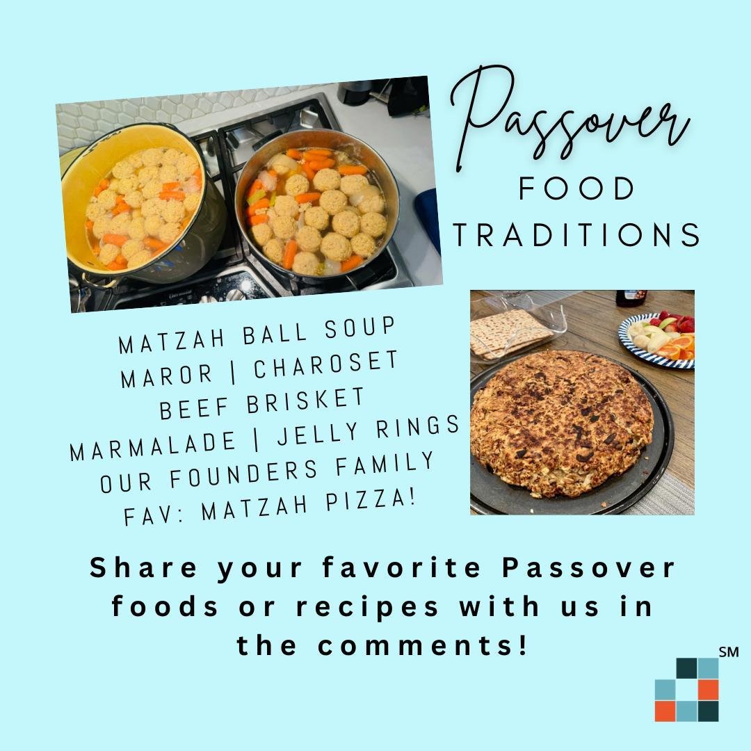 🍕 Passover family gatherings include many food traditions for our founder Michele and her family. One of their favorites is making Matzah pizza! The recipe is simple and has just three ingredients--matzah, kosher pizza sauce, and mozzarella cheese--