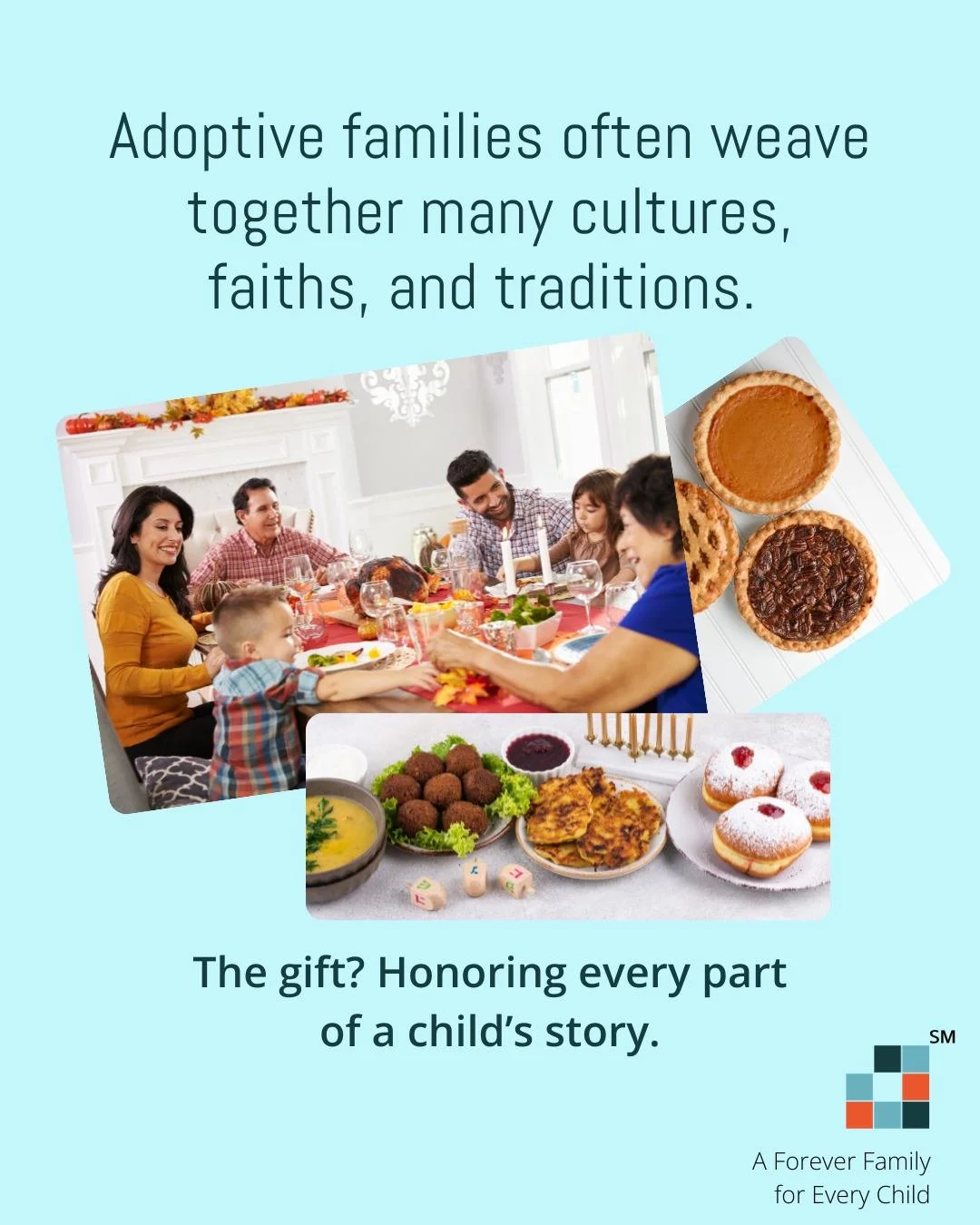 Holidays highlight this beautifully &mdash; but also bring challenges. 🌍❤️🎉

Children may feel the pull between:
✨ Birth culture traditions
✨ Adoptive family celebrations
✨ U.S. community norms

The gift? 🌟 Families can create inclusive traditions