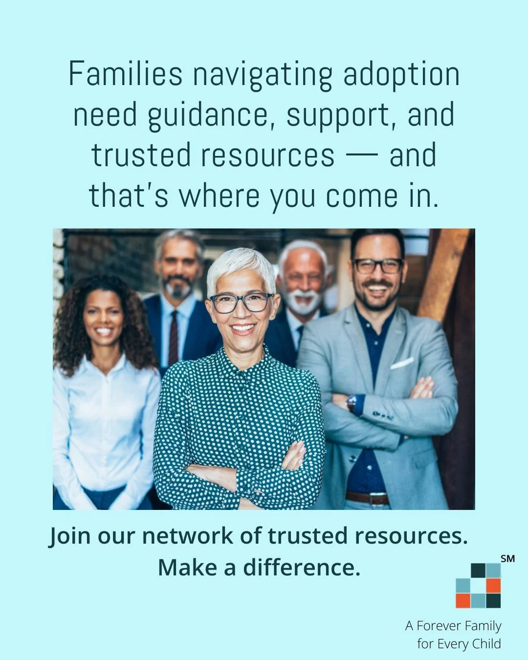 We&rsquo;re looking for adoption professionals, advocates, and community leaders to join our network and make a real impact. By sharing your expertise, you help families move forward with confidence. 🌟

Interested in becoming a trusted resource? 💌 