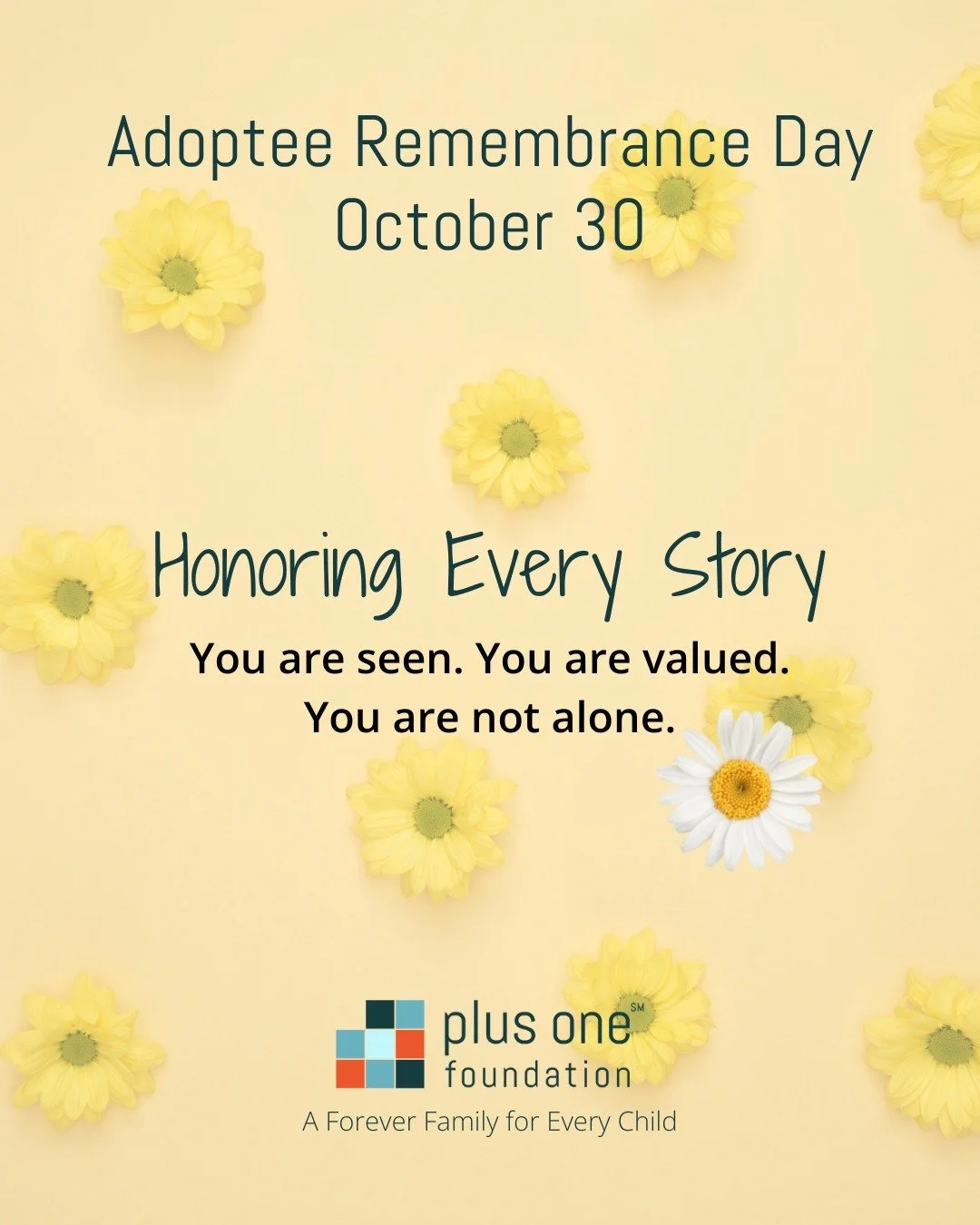 💛 Today we honor adoptees.

Adoptee Remembrance Day invites us to pause, listen, and remember every story &mdash; the joyful, the complex, and the still-unfolding. 🌟

You are seen. You are valued. You are not alone.

If you&rsquo;re an adoptee, ado