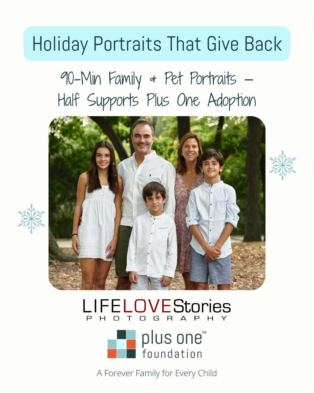 ✨ Capture the Joy. Give Back. ❤️

Make your holiday memories extra meaningful!

Book a 90-minute family (and pet!) portrait session with Emilio Albertini @lifeloveandstories  at home, in your backyard, or a favorite park. 🌲🐾

💌 $500 session fee &m