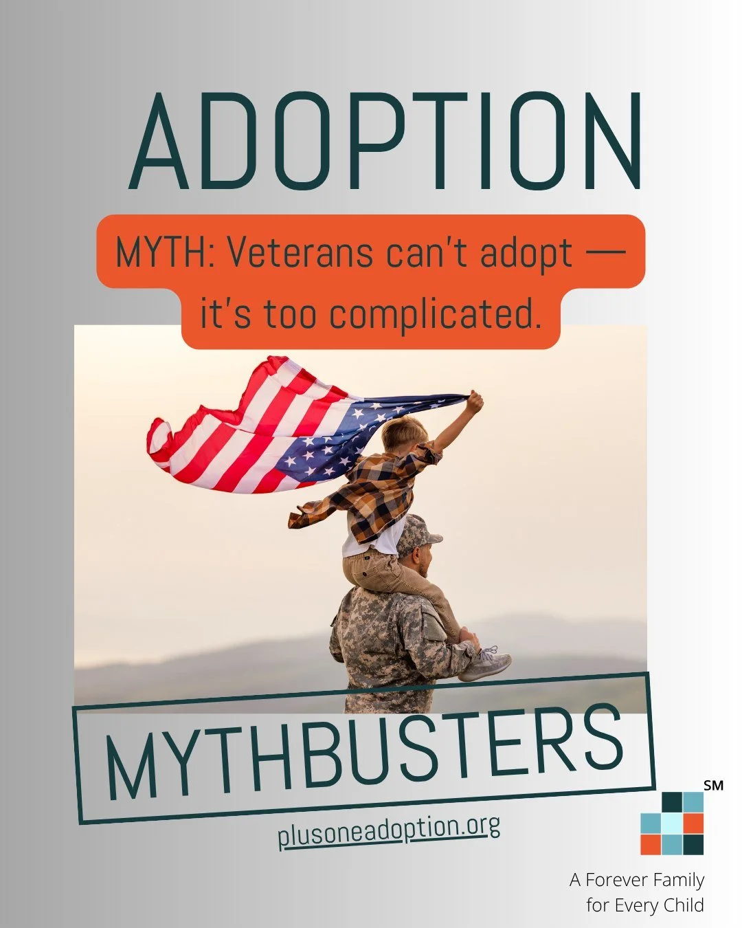 🚫 BUSTED: Veterans have extra support to make adoption possible! 🇺🇸💙

Military families are some of the most resilient and compassionate. Many programs offer fee assistance, home study flexibility, and parental leave benefits to help service memb