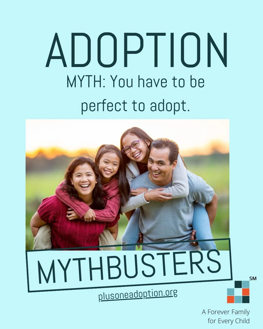 🚫 BUSTED: Love, commitment, and preparation matter more than perfection. 

Every family&rsquo;s journey is unique. Some families grow through domestic adoption, some through international adoption, and some through fostering. There&rsquo;s no single