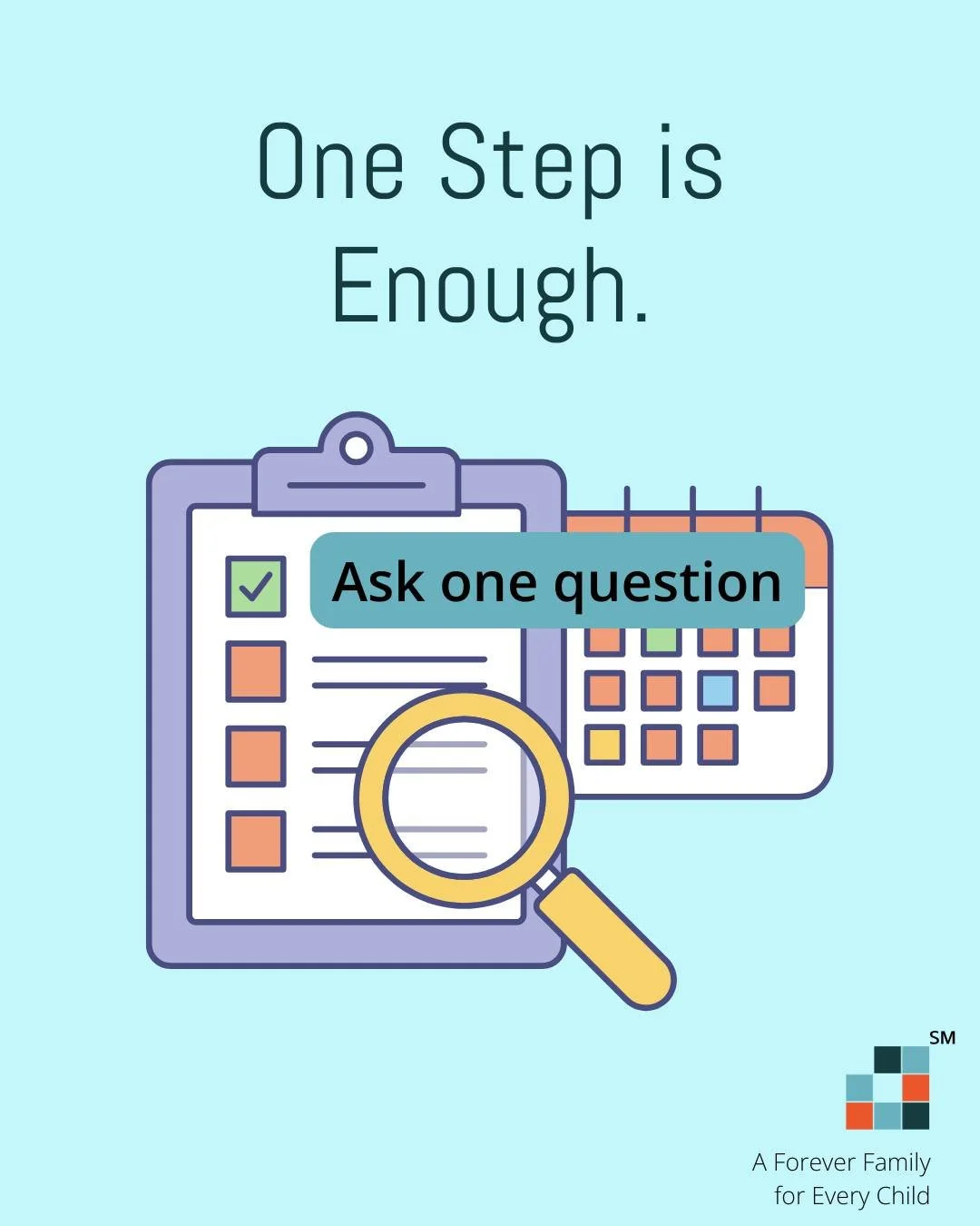 If adoption is your goal for 2026, try this:

✔️ Choose one next step
✔️ Put it on the calendar
✔️ Let progress be the goal

You don&rsquo;t have to do everything.
You just have to start.

We&rsquo;re here when you&rsquo;re ready to take that first s