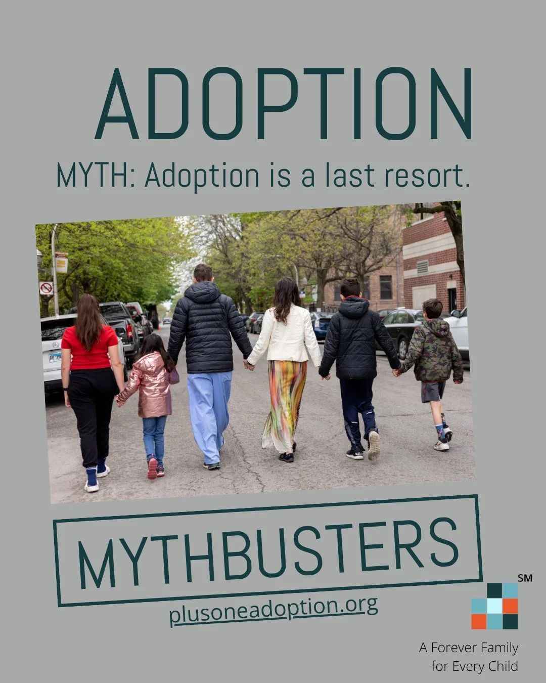 💥 BUSTED. Adoption is a choice &mdash; a beautiful, intentional way to build your family.

1 in 3 Americans consider adoption, but only 2% actually adopt. Why? Often because adoption is seen as plan B instead of what it really is: an intentional, lo