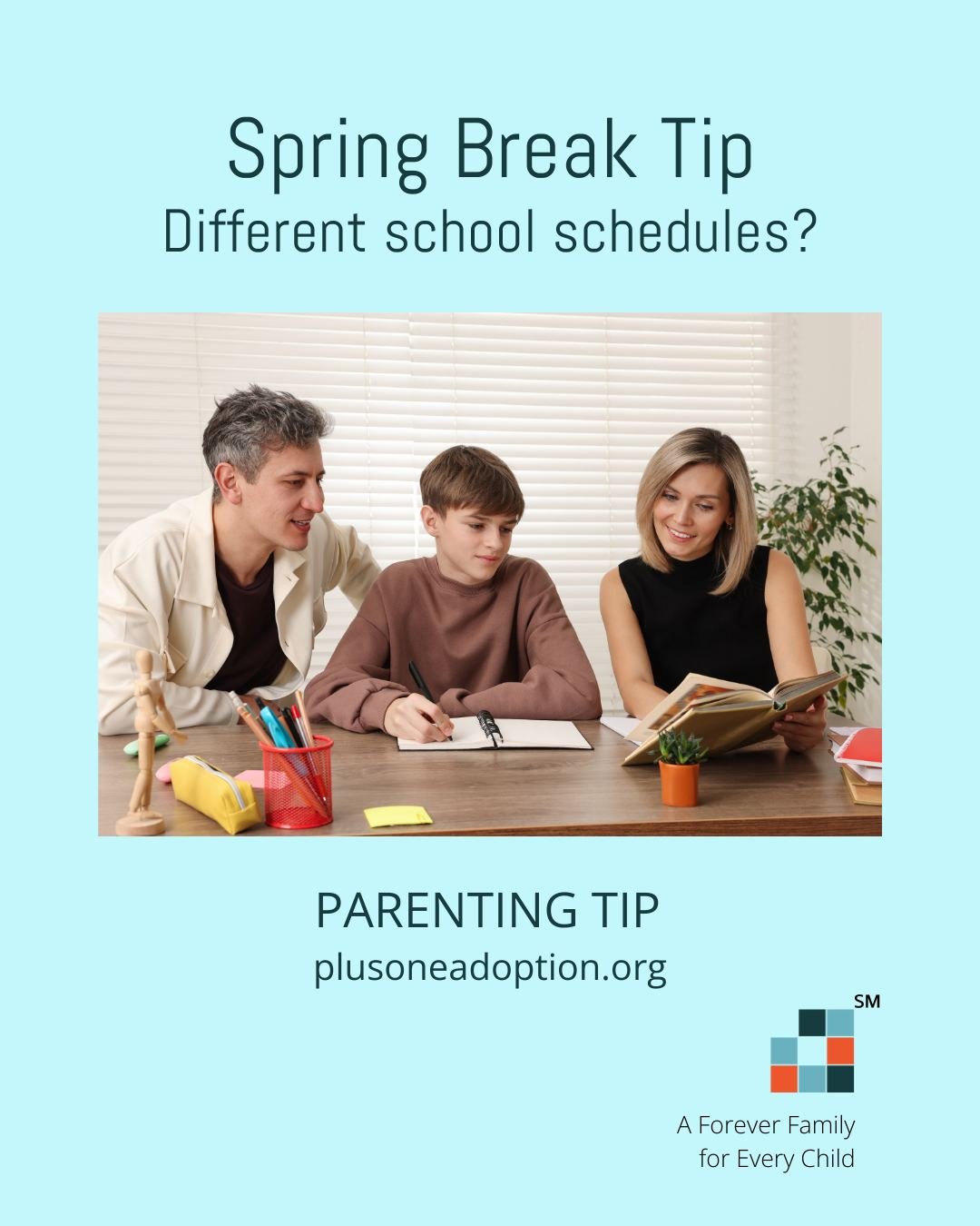 Spring break doesn&rsquo;t always happen at the same time for every child. Different school schedules can create confusion &mdash; or feelings of unfairness.

 📆 A little planning can help:

&bull; Talk about the schedule so everyone knows what to e
