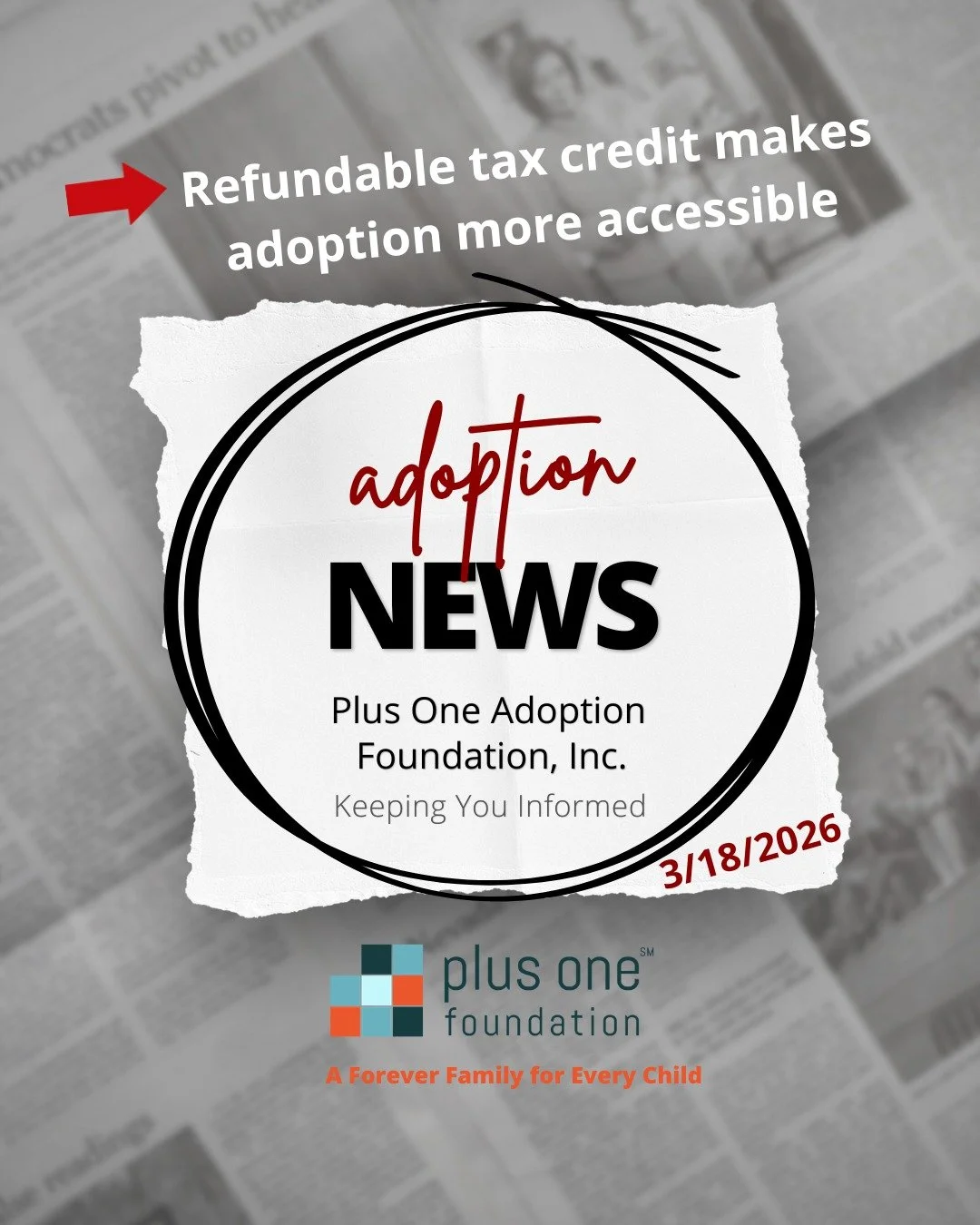 Big news for adoptive families. 👏

A recent legislative win is helping make adoption more financially accessible for families.

Financial barriers are real&mdash;and steps like this matter.

Because cost should never be the reason a child doesn&rsqu