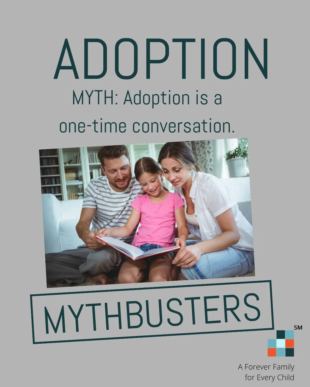 🚫 Busted: Adoption is a lifelong conversation that grows with a child.

The talk doesn't end at placement, it evolves. As children grow, their questions deepen, their identity develops, and their understanding of their story changes.

Families who s