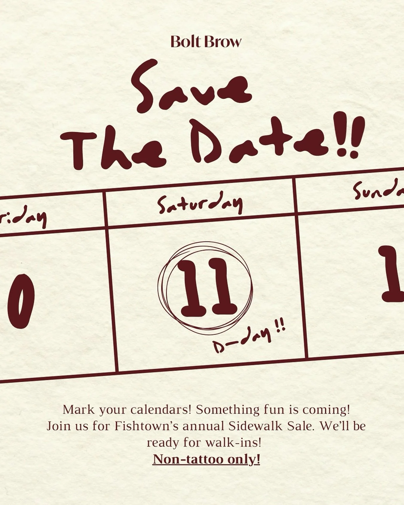 Hey Fishtown!! We&rsquo;ll be outside during the Sidewalk Sale, come in for candy and walk out with amazing brows! We&rsquo;re looking forward to meeting you! 
-
#browshaping #fishtownphilly #fishtownsidewalksale #fishtownfestivale #fishtownbrows #ph